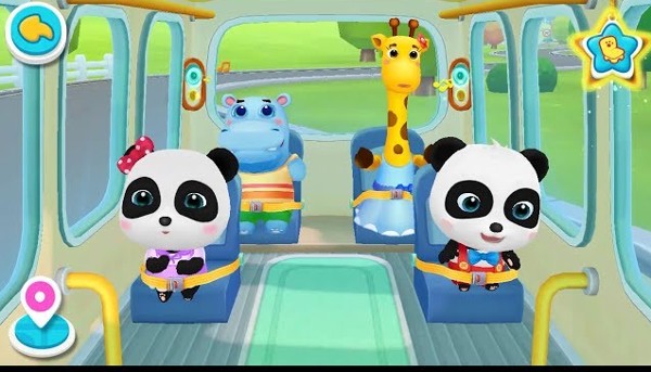 لعبة Baby Pandas school Bus